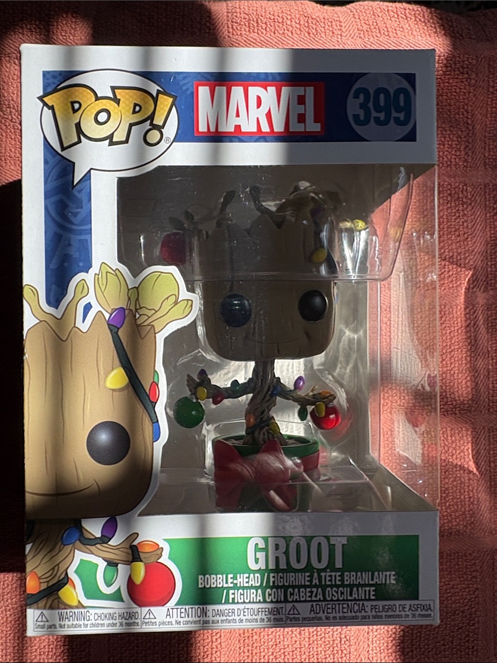 Marvel Groot Holiday Pop! Figure — Brown with Multicolor Lights